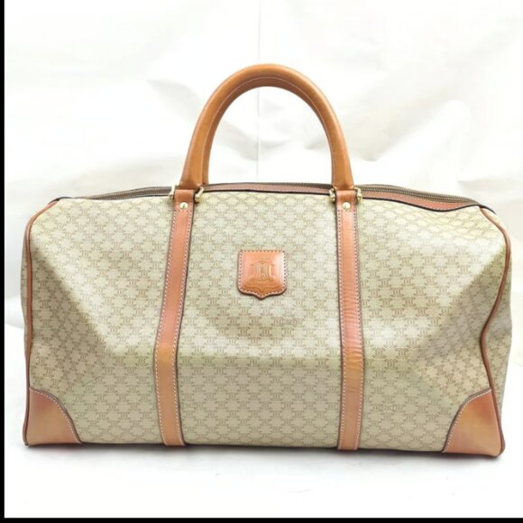 AUTHENTIC CELINE BEIGE BOSTON BAG - Picture 1 of 12